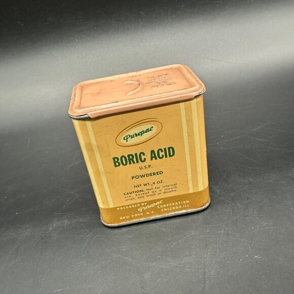 Vintage Tin Bathroom Vanity Decor 1950s Mid Century Metal Unique Kitschy Medical - Picture 1 of 11